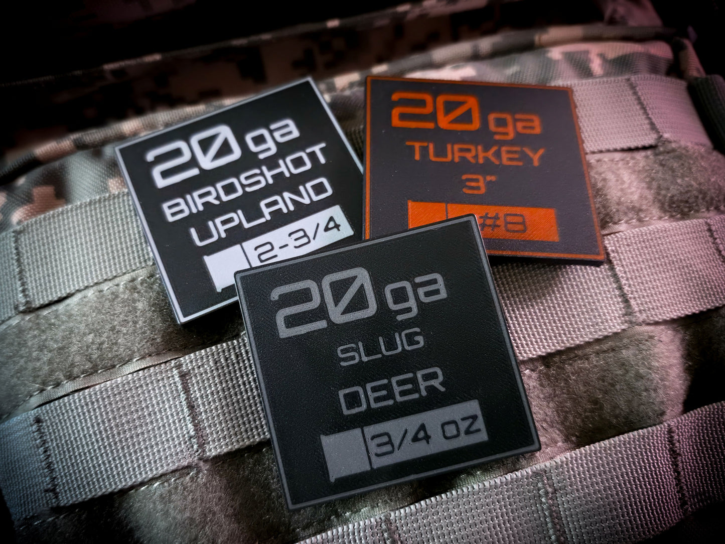 Custom ammo labels for shotgun calibers by Mod-5 Designs